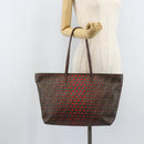 FENDI Zucca Canvas Tote Bag Black Brown Auth YKZ029A-22
