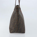 FENDI Zucca Canvas Tote Bag Black Brown Auth YKZ029A-4