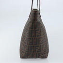 FENDI Zucca Canvas Tote Bag Black Brown Auth YKZ029A-5