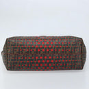 FENDI Zucca Canvas Tote Bag Black Brown Auth YKZ029A-9