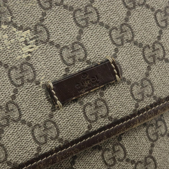 GUCCI GG Supreme Shoulder Bag PVC Beige Gold 223666 Auth YKZ033