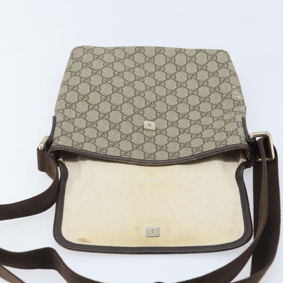 GUCCI GG Supreme Shoulder Bag PVC Beige Gold 223666 Auth YKZ033