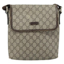 GUCCI GG Supreme Shoulder Bag PVC Beige Gold 223666 Auth YKZ033-13
