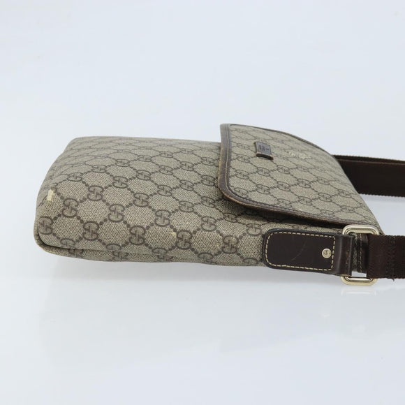 GUCCI GG Supreme Shoulder Bag PVC Beige Gold 223666 Auth YKZ033