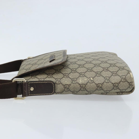 GUCCI GG Supreme Shoulder Bag PVC Beige Gold 223666 Auth YKZ033