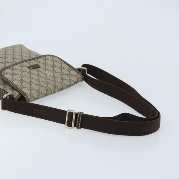 GUCCI GG Supreme Shoulder Bag PVC Beige Gold 223666 Auth YKZ033
