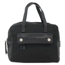 PRADA Hand Bag Nylon Black Silver Auth YKZ034-2