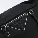 PRADA Tote Bag Nylon Black Silver Auth YKZ038-17