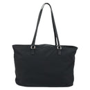 PRADA Tote Bag Nylon Black Silver Auth YKZ038-2