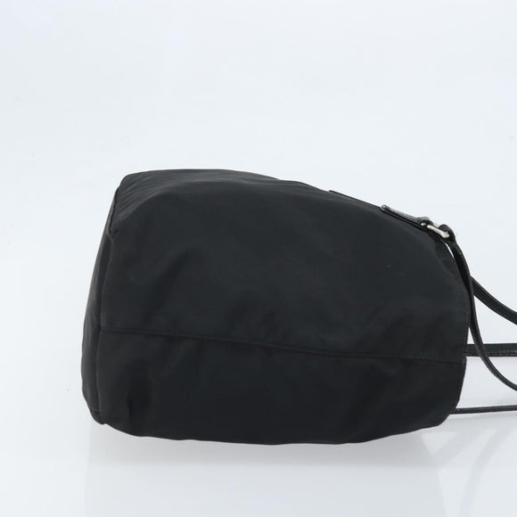 PRADA Tote Bag Nylon Black Silver Auth YKZ038