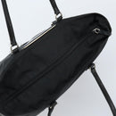 PRADA Tote Bag Nylon Black Silver Auth YKZ038-6