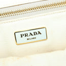PRADA Canapa GM Hand Bag Canvas Ivory Gold Auth YKZ040-18