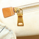 PRADA Canapa GM Hand Bag Canvas Ivory Gold Auth YKZ040-19