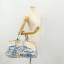 PRADA Canapa GM Hand Bag Canvas Ivory Gold Auth YKZ040-21