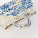 PRADA Canapa GM Hand Bag Canvas Ivory Gold Auth YKZ040-6
