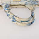 PRADA Canapa GM Hand Bag Canvas Ivory Gold Auth YKZ040-7