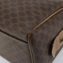 CELINE Macadam Canvas Hand Bag PVC Leather Brown Gold Auth YKZ043-14