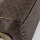 CELINE Macadam Canvas Hand Bag PVC Leather Brown Gold Auth YKZ043-15