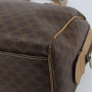 CELINE Macadam Canvas Hand Bag PVC Leather Brown Gold Auth YKZ043-16