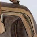 CELINE Macadam Canvas Hand Bag PVC Leather Brown Gold Auth YKZ043-10