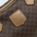 CELINE Macadam Canvas Hand Bag PVC Leather Brown Gold Auth YKZ043-18