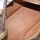 CELINE Macadam Canvas Hand Bag PVC Leather Brown Gold Auth YKZ043-11