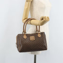 CELINE Macadam Canvas Hand Bag PVC Leather Brown Gold Auth YKZ043-24