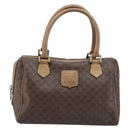CELINE Macadam Canvas Hand Bag PVC Leather Brown Gold Auth YKZ043-13
