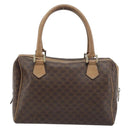CELINE Macadam Canvas Hand Bag PVC Leather Brown Gold Auth YKZ043-2