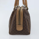 CELINE Macadam Canvas Hand Bag PVC Leather Brown Gold Auth YKZ043-4