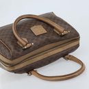 CELINE Macadam Canvas Hand Bag PVC Leather Brown Gold Auth YKZ043-6