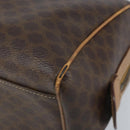 CELINE Macadam Canvas Hand Bag PVC Leather Brown Gold Auth YKZ044-14