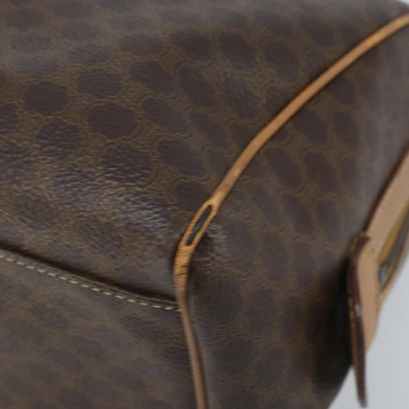CELINE Macadam Canvas Hand Bag PVC Leather Brown Gold Auth YKZ044