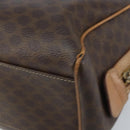 CELINE Macadam Canvas Hand Bag PVC Leather Brown Gold Auth YKZ044-16