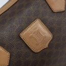 CELINE Macadam Canvas Hand Bag PVC Leather Brown Gold Auth YKZ044-18