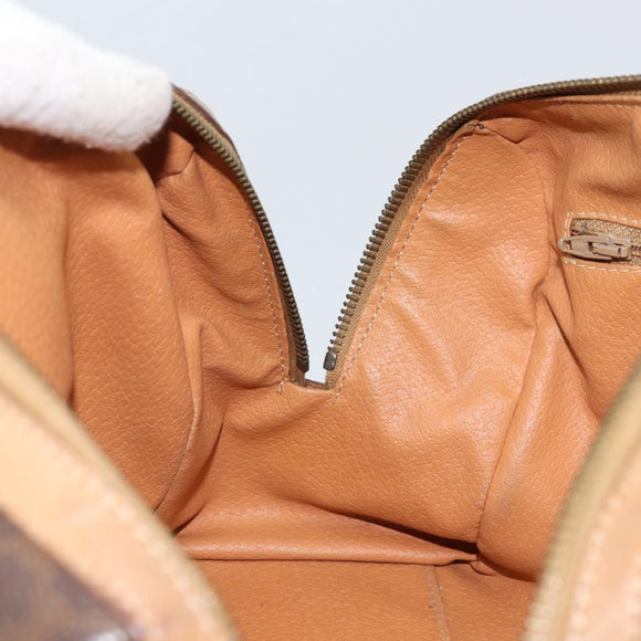 CELINE Macadam Canvas Hand Bag PVC Leather Brown Gold Auth YKZ044