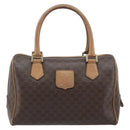 CELINE Macadam Canvas Hand Bag PVC Leather Brown Gold Auth YKZ044-13