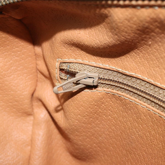 CELINE Macadam Canvas Hand Bag PVC Leather Brown Gold Auth YKZ044