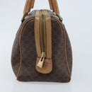 CELINE Macadam Canvas Hand Bag PVC Leather Brown Gold Auth YKZ044-3