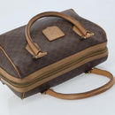 CELINE Macadam Canvas Hand Bag PVC Leather Brown Gold Auth YKZ044-6
