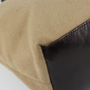 FENDI Tote Bag Cashmere Beige Silver Auth YKZ045-14
