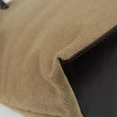 FENDI Tote Bag Cashmere Beige Silver Auth YKZ045-16