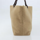 FENDI Tote Bag Cashmere Beige Silver Auth YKZ045-3