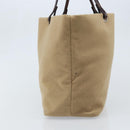 FENDI Tote Bag Cashmere Beige Silver Auth YKZ045-4