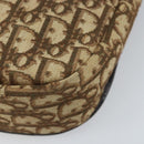 Christian Dior Trotter Canvas Shoulder Bag Brown Gold Auth YKZ048-14