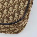 Christian Dior Trotter Canvas Shoulder Bag Brown Gold Auth YKZ048-16