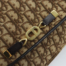 Christian Dior Trotter Canvas Shoulder Bag Brown Gold Auth YKZ048-18