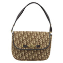 Christian Dior Trotter Canvas Shoulder Bag Brown Gold Auth YKZ048-13
