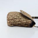 Christian Dior Trotter Canvas Shoulder Bag Brown Gold Auth YKZ048-3