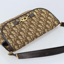 Christian Dior Trotter Canvas Shoulder Bag Brown Gold Auth YKZ048-6